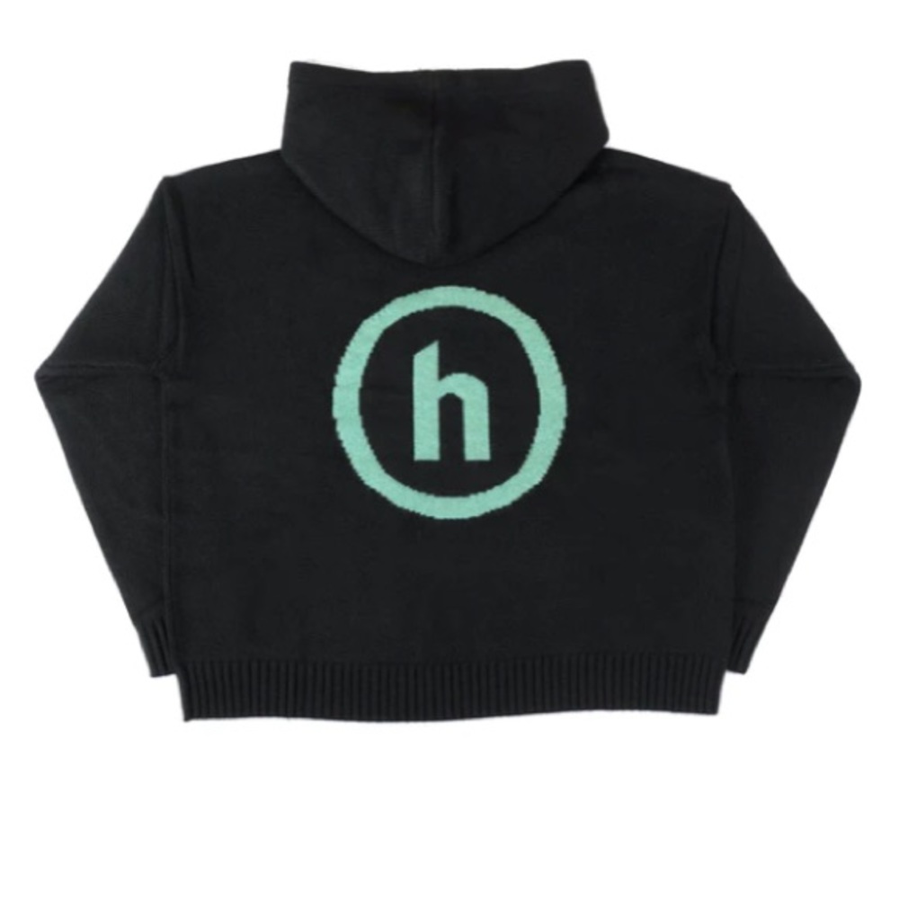 Hidden NY Cashmere Blend Knit Hoodie, Black